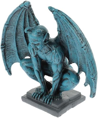 Gothic Gargoyle Garden Statue Decor, Resin Ornament for Halloween Season by FUNOMOCYA