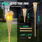 Solar Outdoor Lights, Solar Torch Lights Outdoor Flickering Flame, Outdoor Decorations for Patio Path Yard - 8 Pack - Image 5