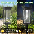 8 Pack Solar Pathway Lights Outdoor,IP65 Waterproof - Bright Solar Lights Outdoor,Auto On/Off Pathway Lights Solar Powered,Solar Path Lights for Walkway Driveway Garden (Cool White) - Image 6