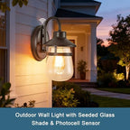 Tarentlight Updated Dusk to Dawn 1-Light Outdoor Wall Sconce,Waterproof & Rust-Proof and Sturdy Metal Lamp Body in Oil Rubbed Bronze, Fully Sealed Clear Seeded Glass Shade,Bulb Not Included - Image 4