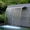 Stainless Steel Waterfall Fountain for Pools, Relaxing Outdoor Courtyards & Patios, Modern Garden Decor, Tranquil Water Feature, Durable & Stylish Design(Silver,35cm/13.7") by Unknown