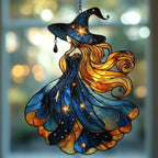 Starry Night Witch Acrylic Suncatcher by AVAGAN