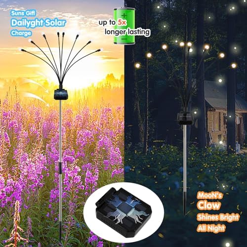 6 Pack Solar Firefly Lights Outdoor, 8 Mode Adjustable Height Swaying, IP65 - Image 4