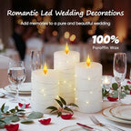 Amagic Real Wax Flameless Candles with Embedded String Lights 3 Pcs. White - Image 7