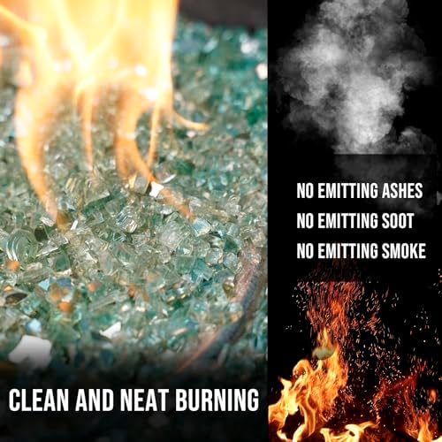 Skyflame 10LB Fire Pit Glass, 1/4-Inch Light Green Tempered Fireglass - Image 4