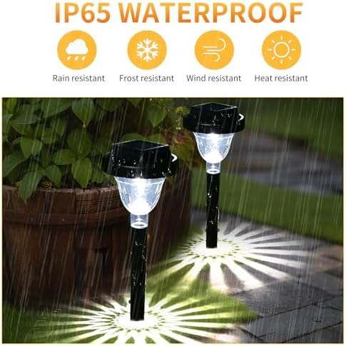 Siatom Solar Pathway Lights 10 Pack, Bright Solar Path Lights Outdoor Waterproof IP65, Walking Path Solar Lights for Outside, Garden, Lawn, Walkway, Yard (Cold White) - Image 4