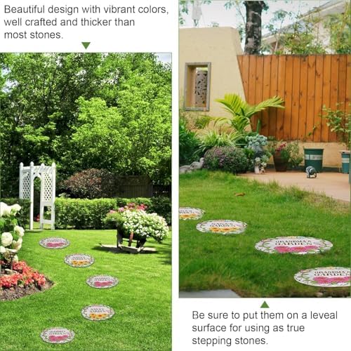 Garden Stepping Stones Set of 2,Ybenlld 10 inch Nana's Outdoor Garden Decor,Decorative Stones Pavers for Garden Walkway Landscaping,Grandma’s Gift - Image 2