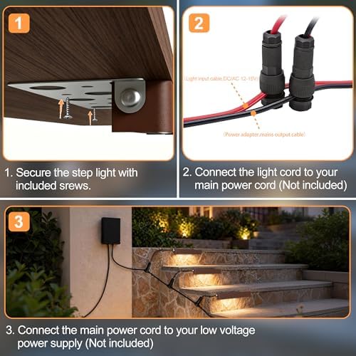 7" LED Retaining Wall Light, 12-Pack Low Voltage Landscape Lights - Image 6