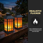 Solar Lanterns Outdoor Waterproof, 2 Pack 13" Metal & Glass Hanging Solar Lantern Lights, Grid Pattern IP46 Decorative Outdoor Solar Lanterns for Patio Table Yard Porch Garden Decor - Image 5