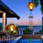 Starsoul Solar Wind Chimes for Outside, Cardinal Hot Air Balloon with Flickering Flame Solar Wind Chime, Glass Windchimes Outdoors Garden Decor, Gift for Mother's Day Mom Grandma - Image 3