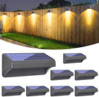Bridika Solar Fence Lights, 8 Pack Plus Size, Warm & RGB Color Changing, Outdoor Waterproof, 100 Lumen, 8 Specific Colors & 4 Switchable Modes, Ideal for Backyard, Patio, Deck, Fence by Bridika