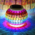 Color Changing Mosaic Glass Ball LED Solar Garden Lights Waterproof Table Lights 2 Modes for Christmas Party Decoration by Unknown