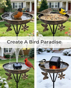 Metal Pedestal Bird Bath for Garden Patio Outdoor Decor - Image 6