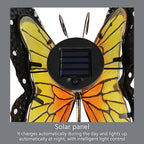 Metal Solar Garden Light Colorful Butterfly, Red - Image 7