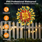 60.3" Solar Wind Spinner Outdoor Metal Sun Kinetic Sculpture – Dual-Sided Garden Spinner with Waterproof LED Vine Lights, Rust-Proof Yard Art Decor for Patio, Lawn & Pathway - Image 4