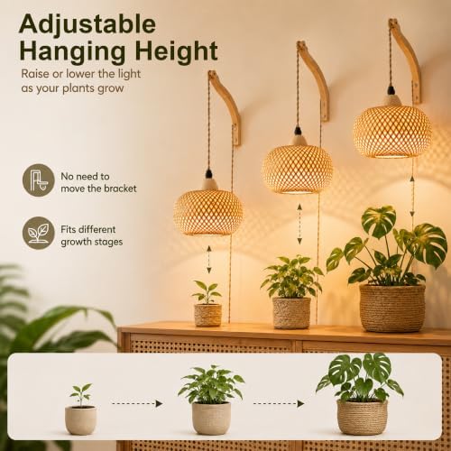 Wall Mounted Grow Lights for Indoor Plants with Timer, Hanging Light - Image 5