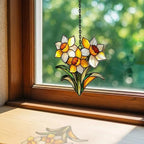 Tiffany Daffodil Bouquet Floral Acrylic Suncatcher - Image 3