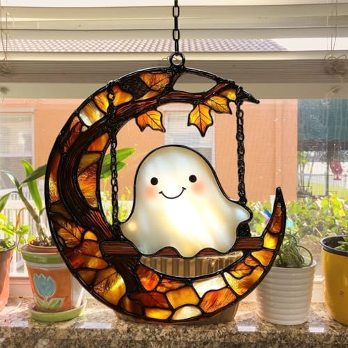 Cute Boho Ghost Acrylic Suncatcher - Image 4