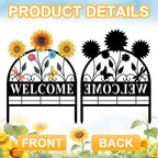 4 Pack Sunflower Garden Fence Metal Butterfly Flower Design - Image 5