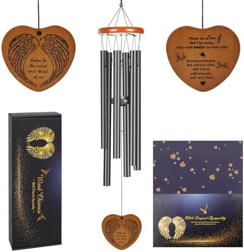 Wind Chimes Outdoor Outside,35" Memorial Wind Chimes,Bereavement Funeral Sympathy Gifts for Loss of Loved One, Mother,Father by beboligh
