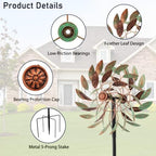 VEWOGARDEN 360° Outdoor Metal Wind Spinners Kinetic Wind Sculptures & Spinners for Yard Garden Lawn Patio Decorations, Light Green & Bronze - Image 4