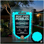 Colorful Glow in the Dark Pebbles for Garden Outdoors, Luminous Stones for Walkways, Driveways & Fish Tank Decor, Weatherproof Resin Glowing Rocks for Landscaping & Aquarium (1000, Blue) by cetzork