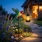 Hummingbird Solar Stake Lights Outdoor Waterproof, 2 Pack Metal Garden Statues with Hanging Lanterns, Path Light Yard Art Decor, Birthday Gifts for Women Mom, Patio Backyard Lawn Ornaments - Image 7