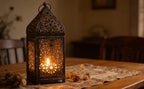 Bronze Moroccan Candle Lantern, Metal Hanging Candle Holder with Hollow Pattern, European Style Vintage Decorative Centerpiece with Top Handle, Circular Ring for Weddings, Parties, Home Decor - Image 3
