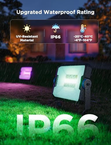 Govee Outdoor Flood Lights 2, RGBIC IP66, Wired 8 Pack - Image 4