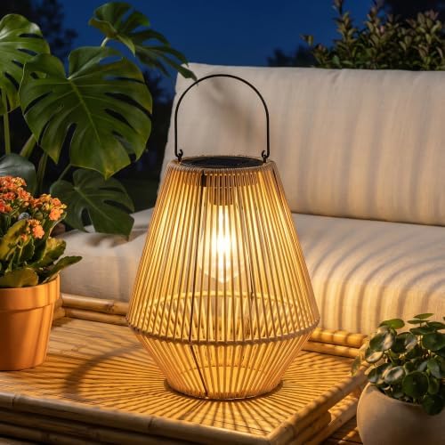 Solar Lanterns,MZAIHOUPAI Solar Outdoor Lantern Hanging Solar Lights Outdoor Waterproof Boho Patio Decor Table Lamps for Outside Porch Tree Gazebo Decorations Garden Gift for Mom 2 Pack - Image 3