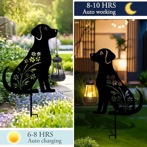 Afirst Solar Garden Stake, Dog Silhouette Light & Lantern for Outdoor Decor - Image 5