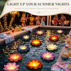Liliful 24 Pcs Diwali Floating Lotus Lights, 5.91 Inch, 6 Colors - Image 5