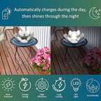 MCSLOTUS-S Silver Lotus Flower Solar LED Garden Light with Crackled Glass Globe – Waterproof Metal Outdoor Décor - Image 4