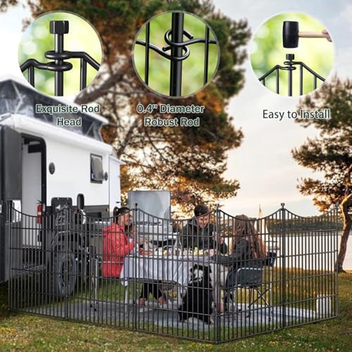 No Dig Dog Fence Outdoor for Yard with Gate, 48 in(H) X 23.6 ft(L) - Image 5