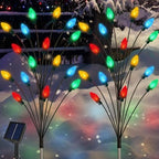C7 Solar Christmas Decorations Outdoor, Vintage Solar Pathway Stake Lights by Newhale