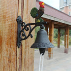 Cast Iron Wall Bell Retro Chicken Hand Bell Doorbell, Rustic Door Bell Vintage Decorative Bell Dinner Bell Shaking Bell Hanging Bell Heavy Duty Metal Bell for Indoor Outdoor Garden Yard Farmhouse - Image 3