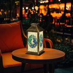 Solar Lantern Elegant Stained Glass Koi Fish Flowing Tails Turquoise Blue Outdoor Waterproof Hanging Solar Light Outside Lights for Patio Yard House Lawn Decor Birthday Gifts for Women Mom - Image 7