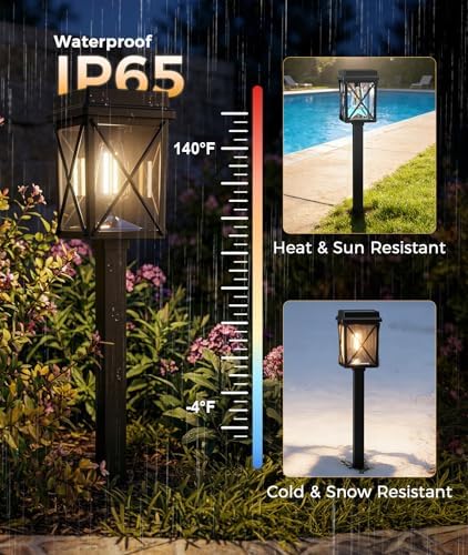 XMCOSY+ Solar Pathway Lights, 8 Pack Bright Solar Walkway Lights Outdoor - Image 6