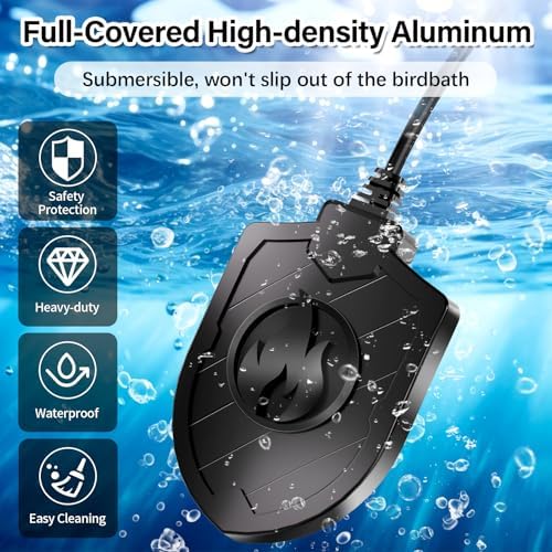 100W Bird Bath Heater for Outdoors in Winter, Birdbath Heater Deicer, Black - Image 2
