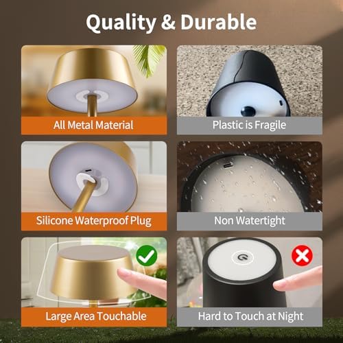 Portable Outdoor Table Lamp, 50h Runtime Battery Operated Table Light,4Pack - Image 3