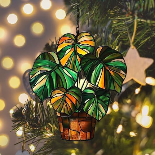 Monstera Plant Pot Acrylic Suncatcher - Image 6
