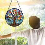 Colorful Tree of Life Stained Glass Window Hanging Suncatcher Gifts 12" - Image 4