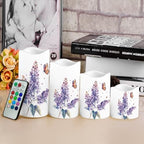 Purple Lavender Flameless Candles with Remote Timer Battery Powered LED Candles Color Changing Pillar Electric Fake Candles Bulk for Indoor Outdoor Home Table Decoration Set of 4 - Image 4