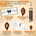 32 Inch Leaf Black Memorial Wind Chimes for Loss of Loved One Sympathy Gift - Image 4