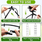 2-Pack 6FT Garden Obelisk Trellis for Climbing Plants,Adjustable 4-Tier Metal Plant Support,Rustproof Outdoor Plant Tower with 3 Decorative Tops for Roses,Tomatoes,Clematis & Vines,Black - Image 4