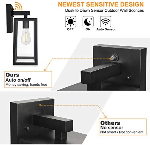 13.6" Dusk to Dawn Sensor Outdoor Wall Lighting, Extra Large Wall Sconce - Image 3