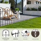 Garden Fence Animal Barrier - 10 Panels, 24 in(H) x 24 ft(L) No Dig Garden Fence, Arched Decorative Garden Fence Border with Ground Stakes, Rustproof Metal Fencing for Yard Patio Dog Rabbit - Image 3