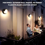 2‑Pack 12W Black Round Outdoor Wall Sconce, 3000K Warm‑White Wall Lantern for Courtyard Yard - Image 4