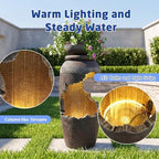Garden Water Fountain, Outdoor Waterfall Fountain with LED Lights - Image 6