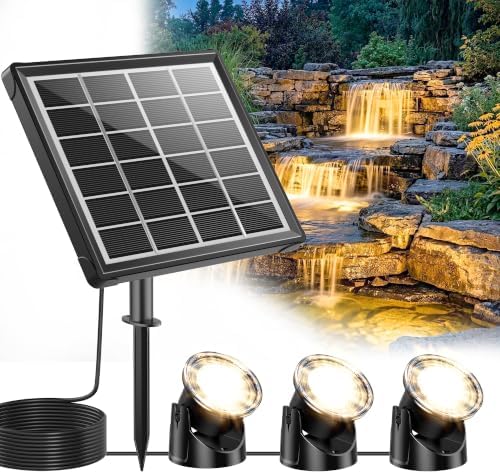 POPOSOAP 4W Warm White Solar Pond Lights with Timer (3 Headlamp) by POPOSOAP